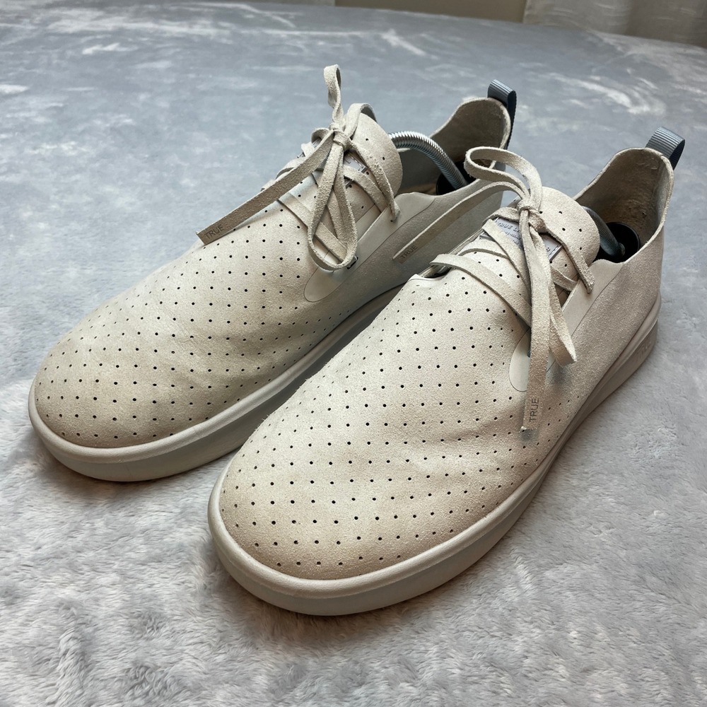 TRUE Linkswear Mens Vacay Breeze Golf Sneakers Sz 12 Grey Perforated Microsuede